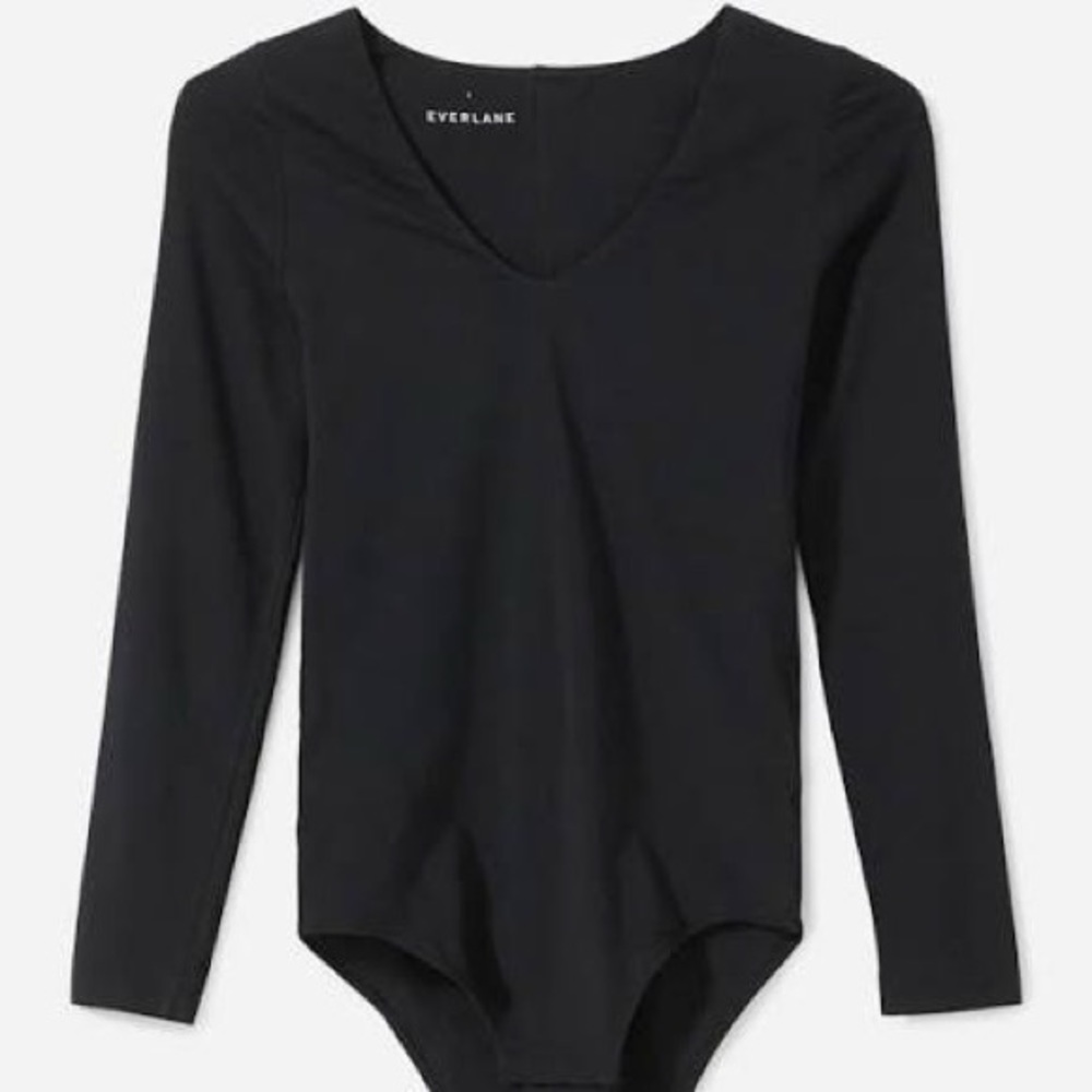 Everlane Long-Sleeve V-Neck Bodysuit